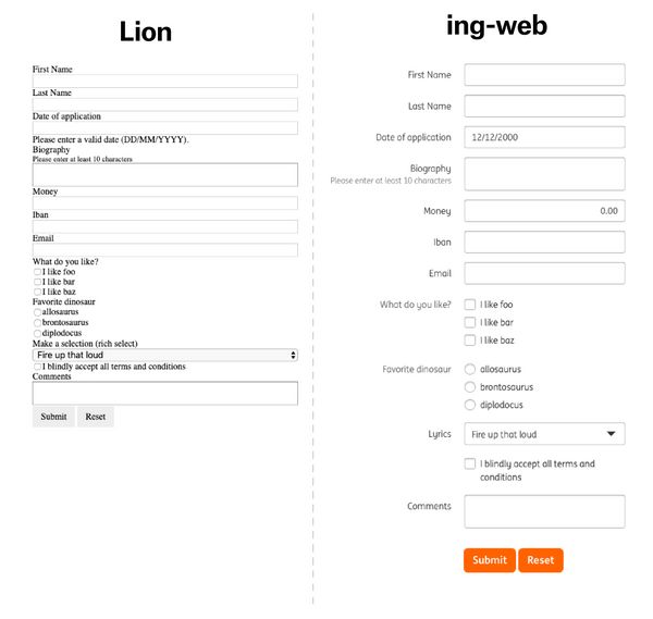 Lion - ing-web side by side